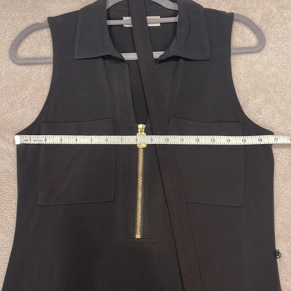 Michael Kors collared zipper front sleeveless black dress size XS - Picture 8 of 8
